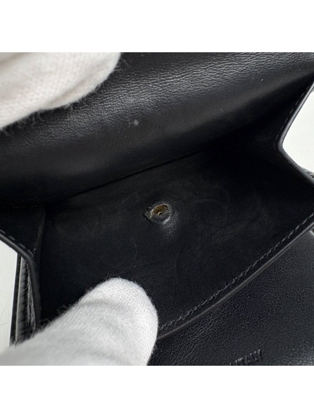 Celine Triomphe Trifold Wallet Leather Black - Picture 7 of 10